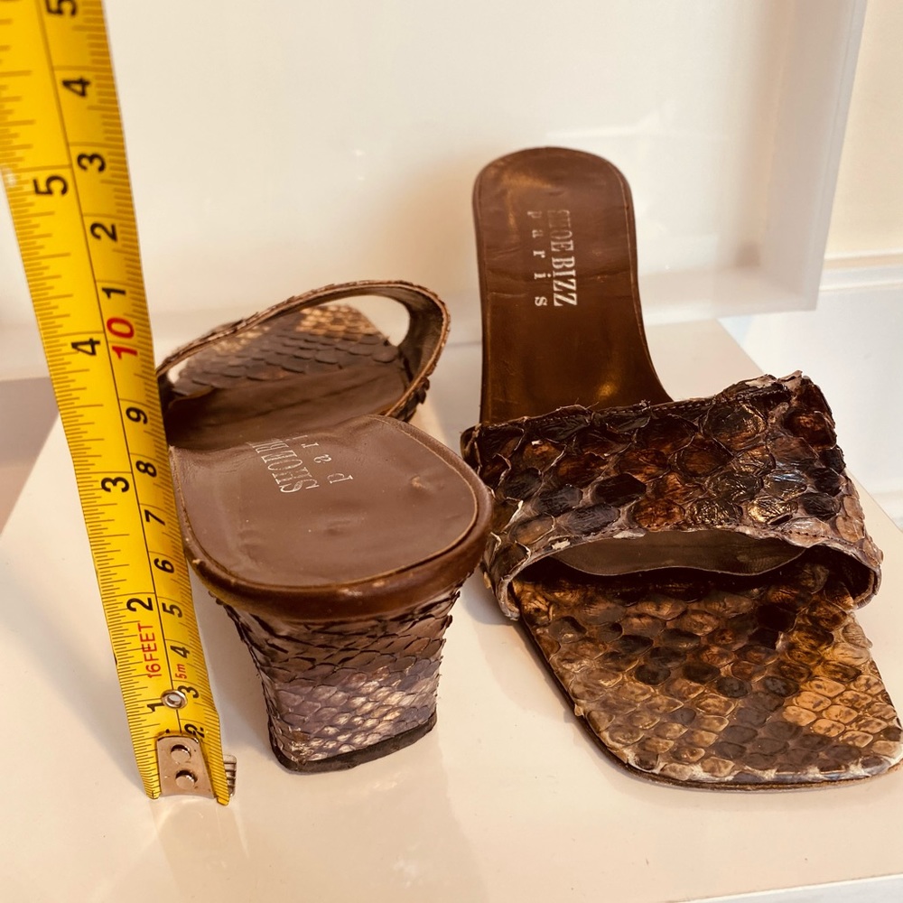 Shoe Bizz Python Brown, Multi Shades Of Tan, Mule… - image 2